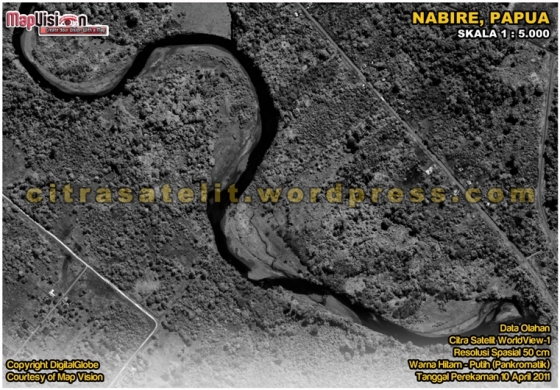 Data Olahan Citra Satelit WorldView-1 Warna Hitam-Putih Wilayah Nabire - Papua