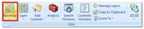 Gambar 4. Fitur Basemap di ArcGIS Explorer Desktop 2500